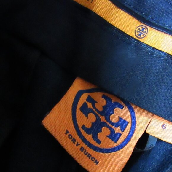 Tory Burch Women Pants sz.6, Navy, blend Silk - Picture 3 of 8